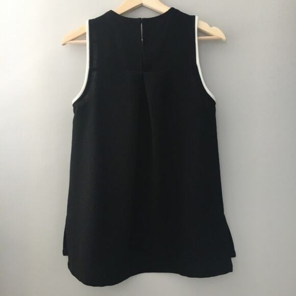 Madewell XS Crepe Canal Tank Black White - Picture 7 of 8